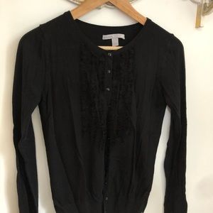 Black Ruffle Cardigan